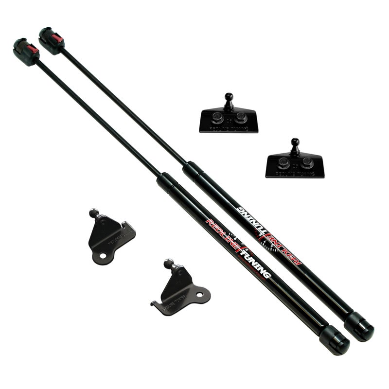 Redline Tuning 21-20002-02 Hood Quicklift Plus Bolt-in System V2 Compatible with Jeep Wrangler JK 2007-2017 (All Black Components) - Image 2